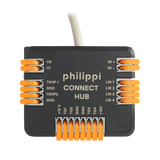 philippi Connect Hub, Frontansicht mit Anschlüssen