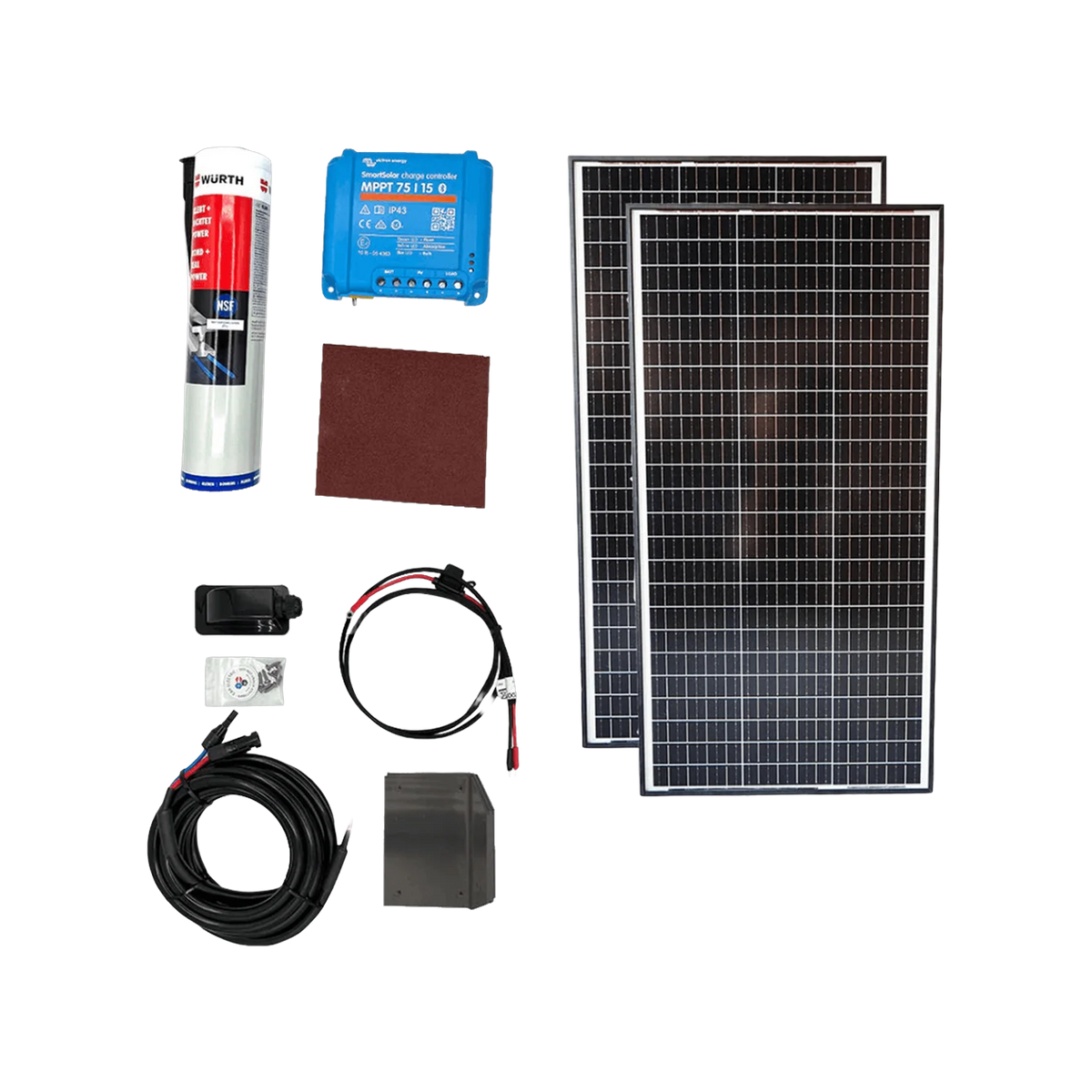 Solaranlagen-Set 2 × 110 Wp mit Victron-Laderegler