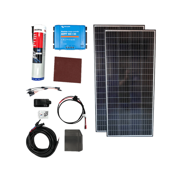 Solaranlagen-Set 2 × 190 Wp mit Victron-Laderegler