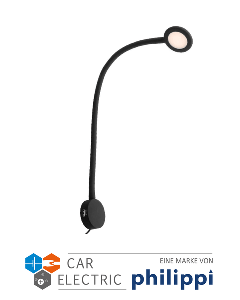 LED Schwanenhalsleuchte SHL PRO dimmbar mit USB-A & USB-C, Schwarz