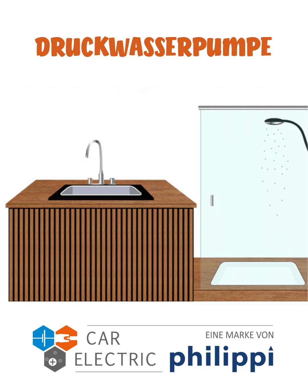 Wasserset mit Druckwasserpumpe, Wasserhahn und Kabelsatz für den Camper